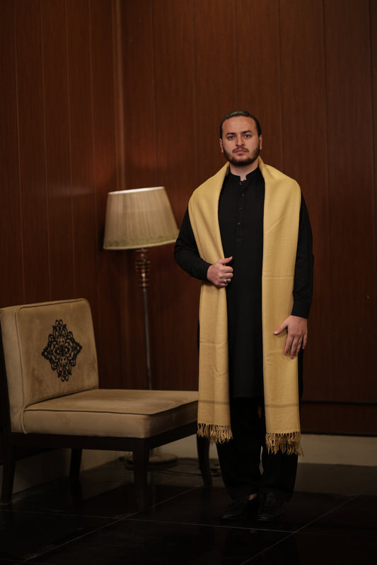 CAMEL AUSTRALIAN MEN SHAWL _ PURE AUSTRALIAN WOOLEN