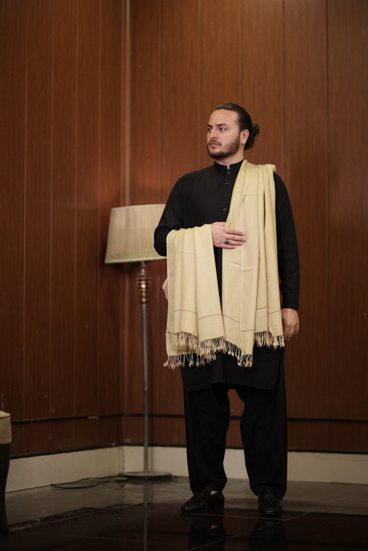 CAMEL WOOLEN MEN SHAWL _ PURE WOOLEN