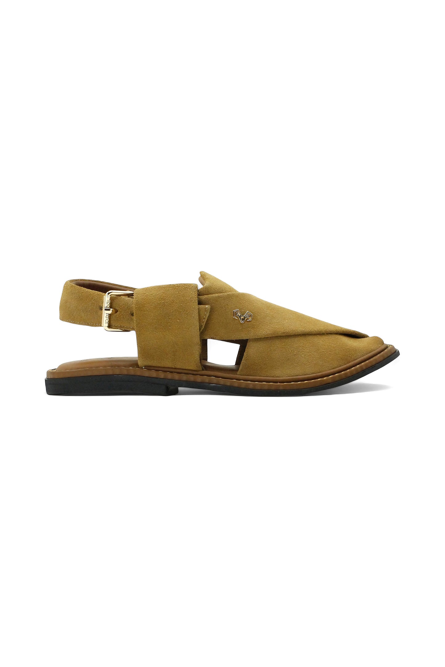 Luxury Golden Brown Peshawari Suede Chappal