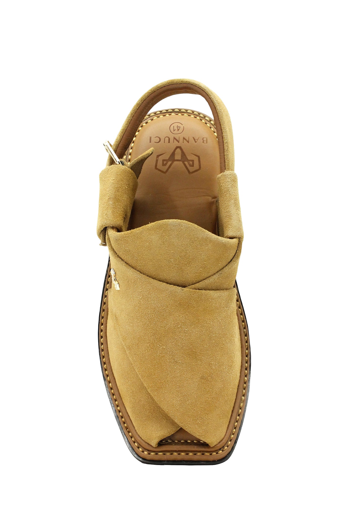 Luxury Golden Brown Peshawari Suede Chappal