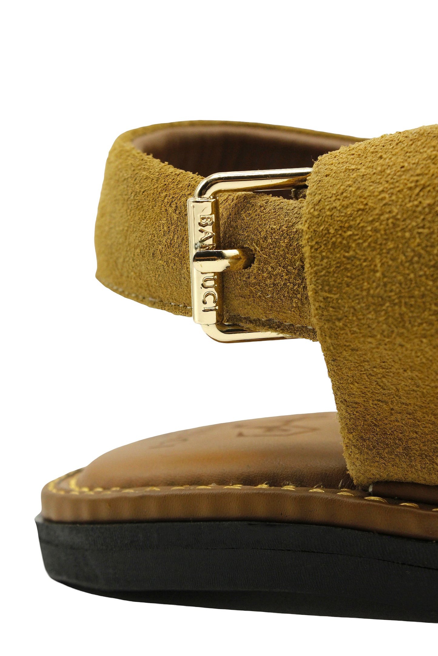 Luxury Golden Brown Peshawari Suede Chappal